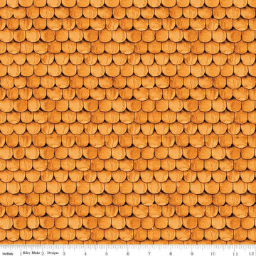 Pumpkin Patch Raise the Rooftop C14577 Orange - Riley Blake Designs - Halloween Roof Tiles - J. Wecker Frisch - Quilting Cotton Fabric
