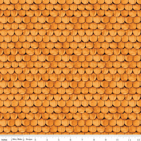 SALE Pumpkin Patch Raise the Rooftop C14577 Orange - Riley Blake Designs - Halloween Roof Tiles - J. Wecker Frisch - Quilting Cotton Fabric