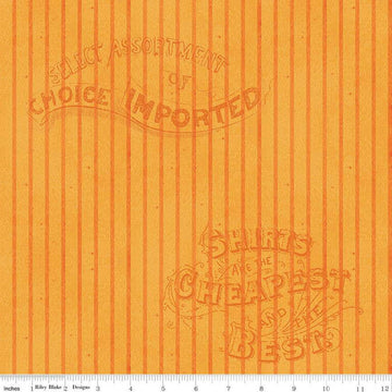 CLEARANCE Pumpkin Patch Silver Lining Stripe C14581 Orange - Riley Blake - Halloween Stripes - J. Wecker Frisch - Quilting Cotton Fabric