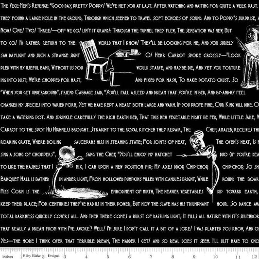 CLEARANCE Pumpkin Patch Veggies Vengeance C14583 Black - Riley Blake Designs - Halloween Text - J. Wecker Frisch - Quilting Cotton Fabric