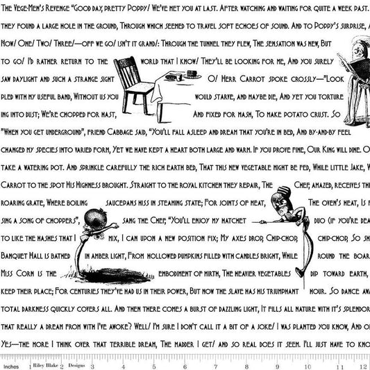 Pumpkin Patch Veggies Vengeance C14583 White - Riley Blake Designs - Halloween Text Icons - J. Wecker Frisch - Quilting Cotton Fabric