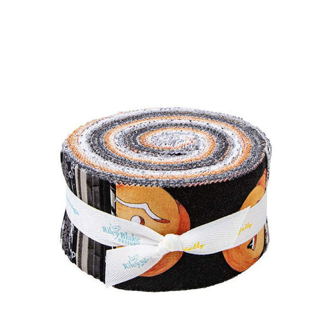 SALE Pumpkin Patch 2.5 Inch Rolie Polie Jelly Roll 40 pieces - Riley Blake - Precut Pre cut Bundle - Halloween - Quilting Cotton Fabric