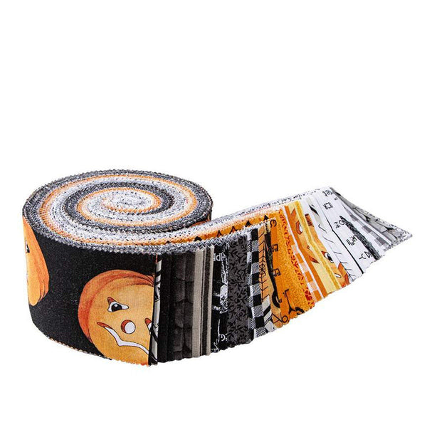 SALE Pumpkin Patch 2.5 Inch Rolie Polie Jelly Roll 40 pieces - Riley Blake - Precut Pre cut Bundle - Halloween - Quilting Cotton Fabric