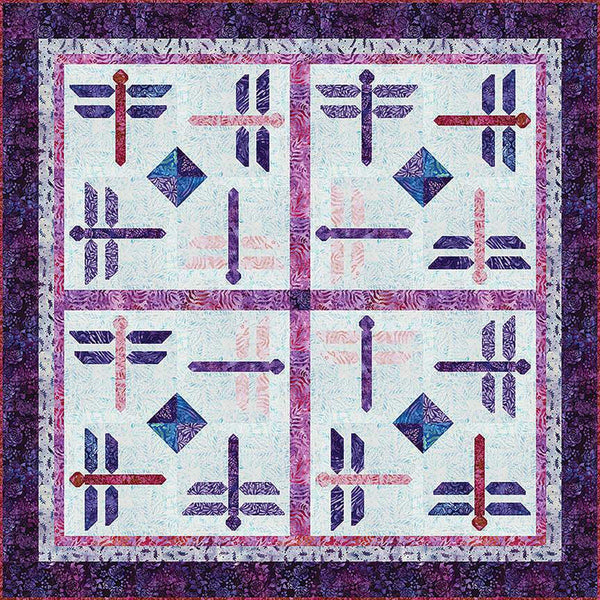 Harmony and Fortune Quilt PATTERN P185 by The Whimsical Workshop - Riley Blake Designs - INSTRUCTIONS Only - Pieced Dragonflies