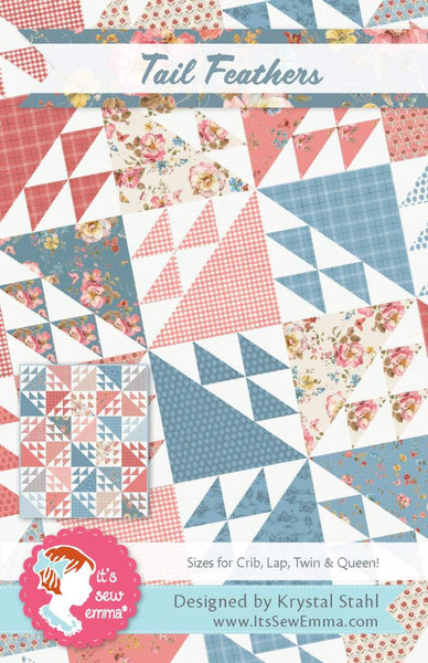 SALE Tail Feathers Quilt PATTERN P051 by It's Sew Emma - Riley Blake - INSTRUCTIONS Only - Piecing Fat Quarter Friendly - Multiple Sizes