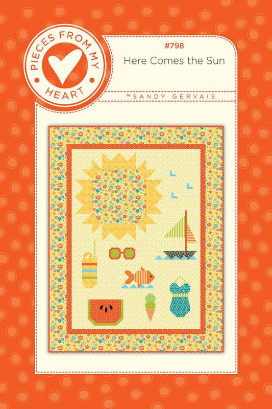 SALE Here Comes the Sun Quilt PATTERN 157 - Sandy Gervais - Riley Blake Designs - INSTRUCTIONS Only - Piecing Summer-Themed Blocks