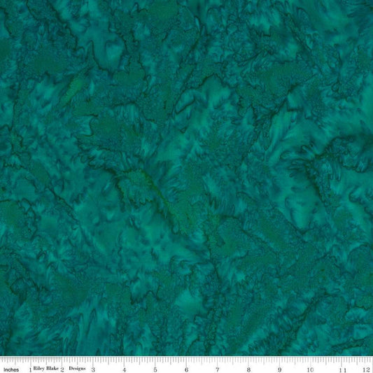 33" End of Bolt - SALE Batiks Expressions Hand-Dyes BTHH160 Dark Turquoise - Riley Blake Designs - Hand-Dyed Print - Quilting Cotton Fabric