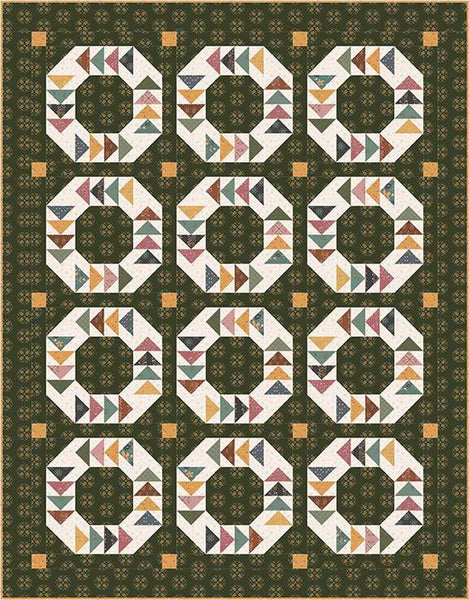 SALE Welcome Wreath Quilt PATTERN P042 by Amber Johnson - Riley Blake - INSTRUCTIONS Only - Piecing Beginner Friendly - Multiple Sizes