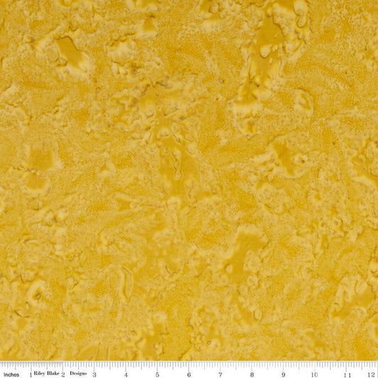 SALE Batiks Expressions Hand-Dyes BTHH143 Dark Yellow - Riley Blake Designs - Hand-Dyed Print - Quilting Cotton Fabric