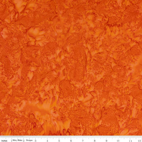 Batiks Expressions Hand-Dyes BTHH131 Orange - Riley Blake Designs - Hand-Dyed Print - Quilting Cotton Fabric