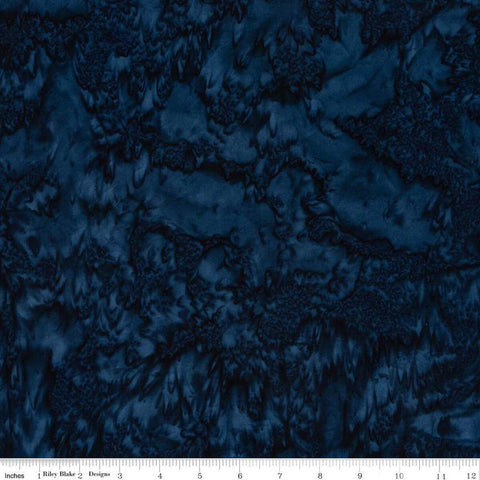 Batiks Expressions Hand-Dyes BTHH181 Dark Blue 3 - Riley Blake Designs - Hand-Dyed Print - Quilting Cotton