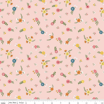 Gone Glamping Flowers C14793 Pink - Riley Blake Designs - Floral Camping - Quilting Cotton Fabric