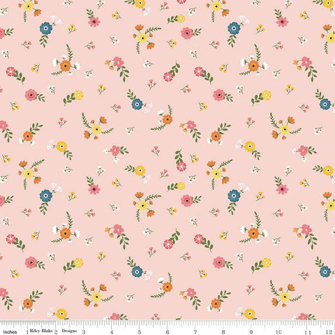 Gone Glamping Flowers C14793 Pink by Riley Blake Designs - Floral Camping - Quilting Cotton Fabric