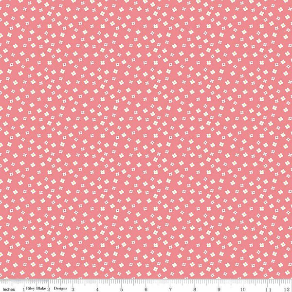 SALE Gone Glamping Blossoms C14794 Coral by Riley Blake Designs - Floral Flowers Camping - Quilting Cotton Fabric