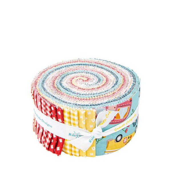 SALE Gone Glamping 2.5 Inch Rolie Polie Jelly Roll 40 pieces - Riley Blake Designs - Camping - Precut Pre cut Bundle - Cotton Fabric