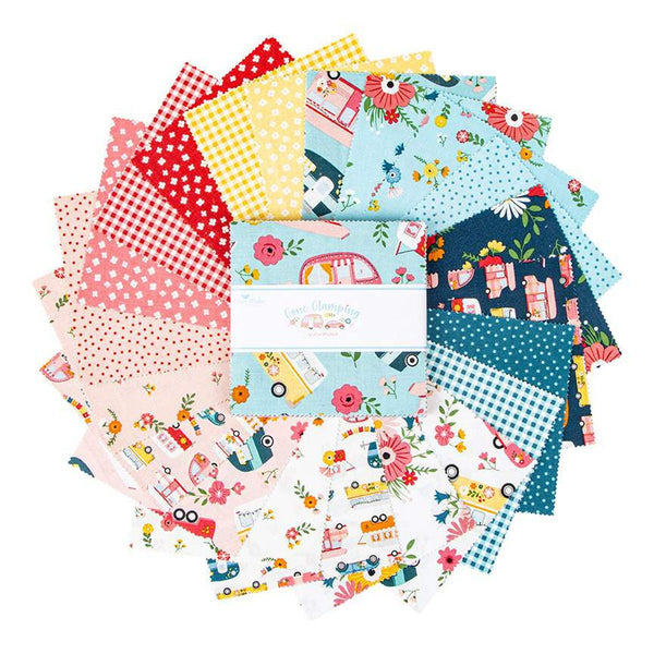 Gone Glamping Charm Pack 5" Stacker Bundle - Riley Blake Designs - 42 piece Precut Pre cut - Camping - Quilting Cotton Fabric