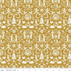 16" End of Bolt - A Pear-fect Christmas Lords A-Leaping C14972 Gold Riley Blake - The Twelve Days of Christmas Icons Quilting Cotton Fabric