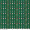 SALE A Pear-fect Christmas French Stripe C14973 Green - Riley Blake Designs - Striped Stripes Flowers Leaves - Quilting Cotton Fabric