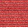A Pear-fect Christmas Calling Words C14974 Red - Riley Blake Designs - Text The Twelve Days of Christmas - Quilting Cotton Fabric