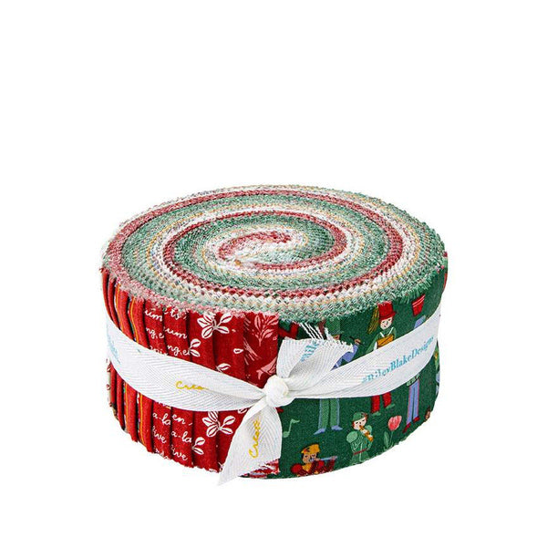 A Pear-fect Christmas 2.5 Inch Rolie Polie Jelly Roll 40 pieces - Riley Blake Designs - Precut Pre cut Bundle - Cotton Fabric