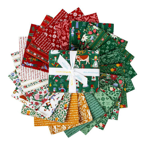 SALE A Pear-fect Christmas Fat Quarter Bundle 22 pieces - Riley Blake Designs - Pre cut Precut - Quilting Cotton Fabric