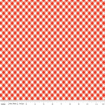 31" End of Bolt - Jingle Bells Plaid C14836 Red - Riley Blake Designs - Christmas Diagonal - Quilting Cotton Fabric