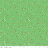 Fat Quarter End of Bolt - Jingle Bells Sprinkles C14837 Green by Riley Blake Designs - Christmas Scattered Stars - Quilting Cotton Fabric