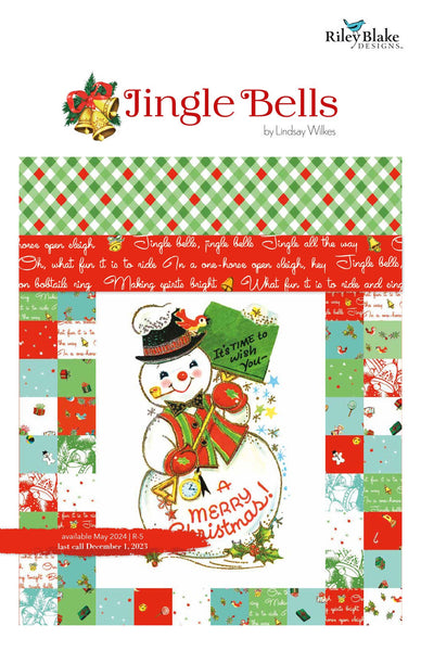 SALE Jingle Bells 2.5 Inch Rolie Polie Jelly Roll 40 pieces - Riley Blake Designs - Precut Pre cut Bundle - Christmas - Cotton Fabric