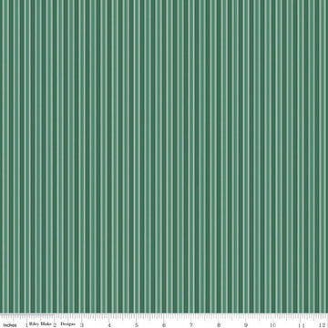 Merry Little Christmas Stripes C14847 Green - Riley Blake Designs - Stripe Striped - Quilting Cotton Fabric