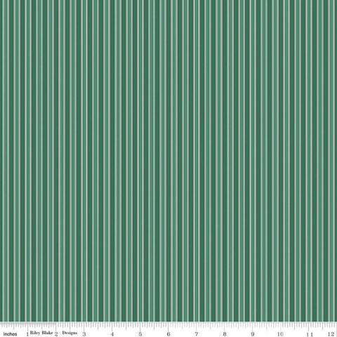 SALE Merry Little Christmas Stripes C14847 Green by Riley Blake Designs - Stripe Striped - Quilting Cotton Fabric