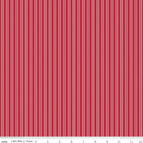 SALE Merry Little Christmas Stripes C14847 Red by Riley Blake Designs - Stripe Striped - Quilting Cotton Fabric