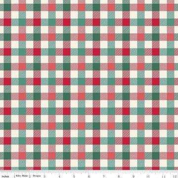 16" End of Bolt - Merry Little Christmas Check C14848 Multi - Riley Blake Designs - Checks Checkered - Quilting Cotton Fabric