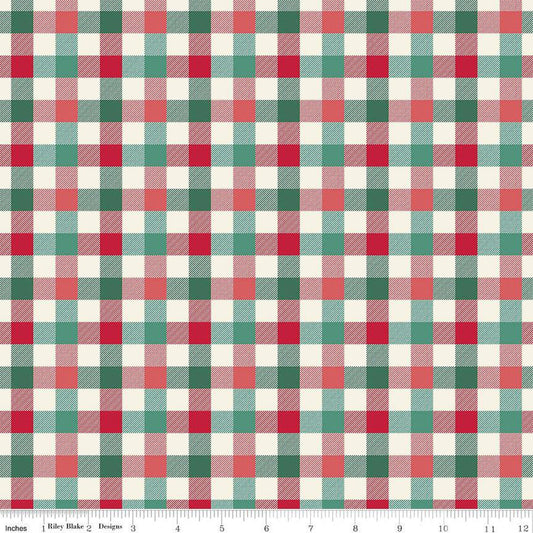 16" End of Bolt - Merry Little Christmas Check C14848 Multi - Riley Blake Designs - Checks Checkered - Quilting Cotton Fabric