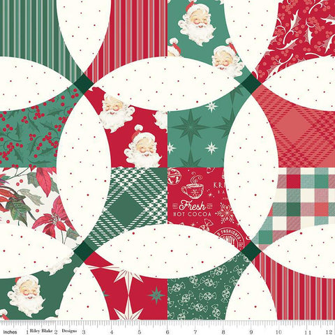 SALE Merry Little Christmas Petals Cheater Print C14849 Multi by Riley Blake Designs - Flowering Snowball Design - Quilting Cotton Fabric