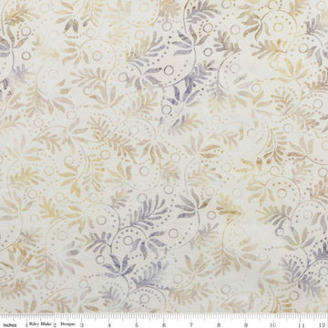 16" End of Bolt - DEAL Batiks Expressions Breathe Flaxen Cream Leaf Leaves Plant Fabric- Riley Blake Quilting Cotton Fabric