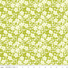 SALE Here Comes the Sun Floral C14812 Lime - Riley Blake Designs - White Flowers - Quilting Cotton Fabric