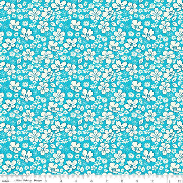 Here Comes the Sun Floral C14812 Peacock - Riley Blake Designs - Floral Flowers - Quilting Cotton Fabric