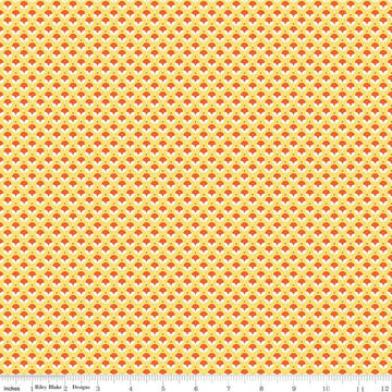 SALE Here Comes the Sun Cotton C14816 Yellow - Riley Blake Designs - Blossoms Dots - Quilting Cotton Fabric