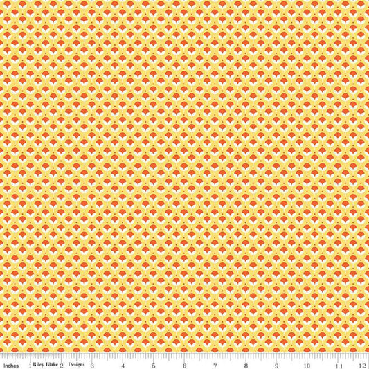 SALE Here Comes the Sun Cotton C14816 Yellow - Riley Blake Designs - Blossoms Dots - Quilting Cotton Fabric