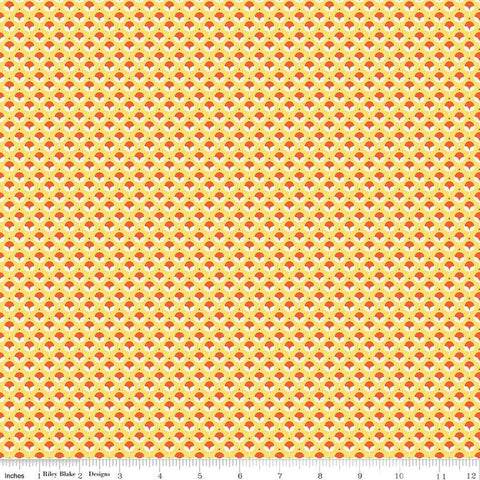 SALE Here Comes the Sun Cotton C14816 Yellow by Riley Blake Designs - Blossoms Dots - Quilting Cotton Fabric