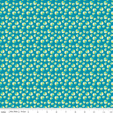 SALE Here Comes the Sun Slices C14817 Azure - Riley Blake Designs - Scattered Circles - Quilting Cotton Fabric