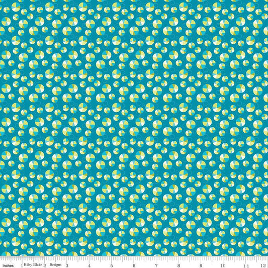 SALE Here Comes the Sun Slices C14817 Azure - Riley Blake Designs - Scattered Circles - Quilting Cotton Fabric