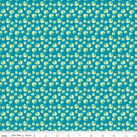 Here Comes the Sun Slices C14817 Azure by Riley Blake Designs - Scattered Circles - Quilting Cotton Fabric