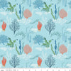 SALE Free as the Ocean Reef C14801 Aqua - Riley Blake Designs - Ocean Plants - Quilting Cotton Fabric