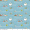The Tale of Peter Rabbit Text C14701 Blue - Riley Blake Designs - Beatrix Potter Vignettes - Quilting Cotton Fabric - Licensed Product