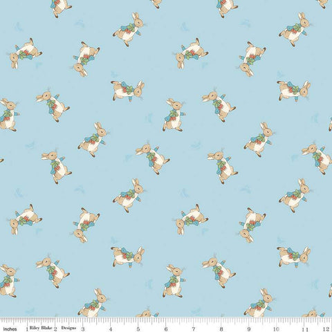 SALE The Tale of Peter Rabbit Peter Toss C14702 Blue - Riley Blake Designs - Beatrix Potter - Quilting Cotton Fabric - Licensed Product