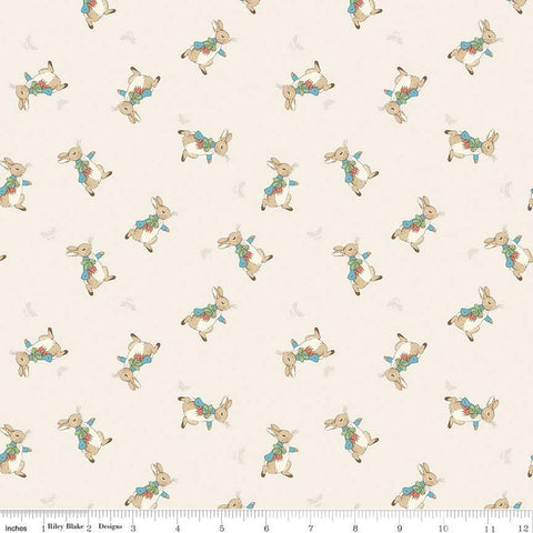 The Tale of Peter Rabbit Peter Toss C14702 Cream - Riley Blake Designs - Beatrix Potter - Quilting Cotton Fabric - Licensed Product