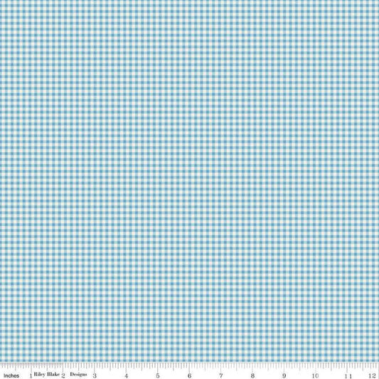 Fat Quarter End of Bolt - The Tale of Peter Rabbit PRINTED Gingham C14704 Blue - Riley Blake - Quilting Cotton Fabric - Licensed Product