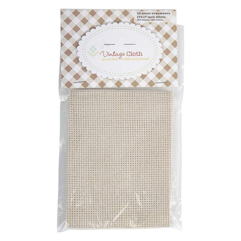 SALE Lori Holt Vintage Cloth 10-Count VC18 Tula Farmhouse - Riley Blake Designs - 17" x 17" Rayon/Cotton Blend - Counted Cross Stitch