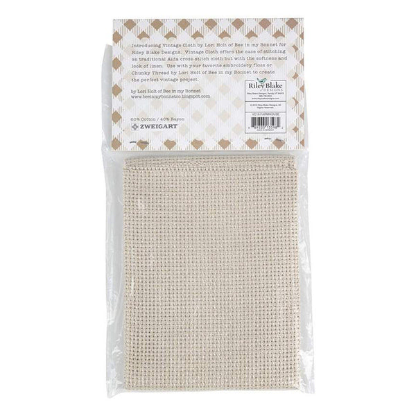 SALE Lori Holt Vintage Cloth 10-Count VC18 Tula Farmhouse - Riley Blake Designs - 17" x 17" Rayon/Cotton Blend - Counted Cross Stitch